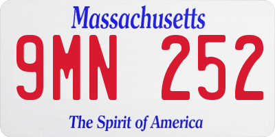 MA license plate 9MN252