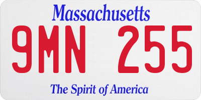 MA license plate 9MN255