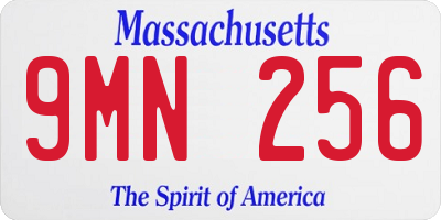 MA license plate 9MN256