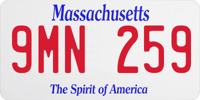 MA license plate 9MN259