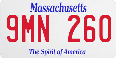 MA license plate 9MN260