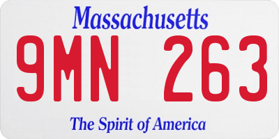 MA license plate 9MN263