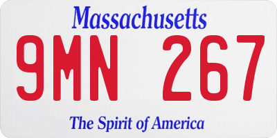 MA license plate 9MN267