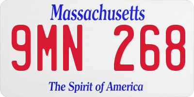 MA license plate 9MN268