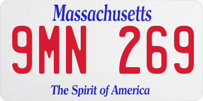 MA license plate 9MN269