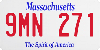 MA license plate 9MN271