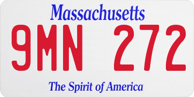 MA license plate 9MN272