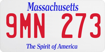 MA license plate 9MN273