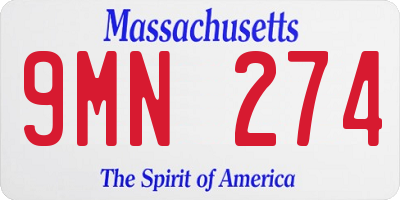 MA license plate 9MN274
