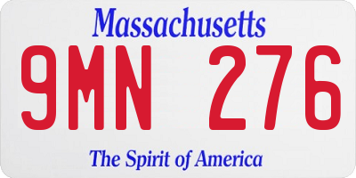 MA license plate 9MN276