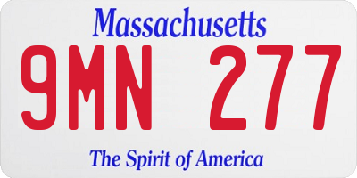 MA license plate 9MN277
