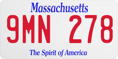 MA license plate 9MN278