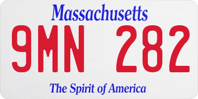 MA license plate 9MN282