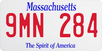 MA license plate 9MN284