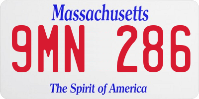 MA license plate 9MN286