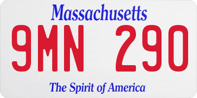 MA license plate 9MN290