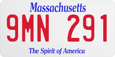 MA license plate 9MN291
