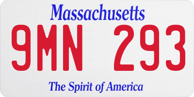 MA license plate 9MN293
