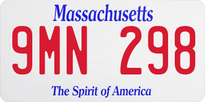 MA license plate 9MN298