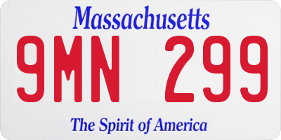 MA license plate 9MN299