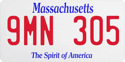 MA license plate 9MN305