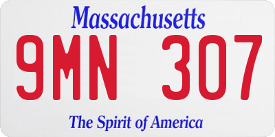 MA license plate 9MN307