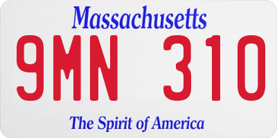 MA license plate 9MN310
