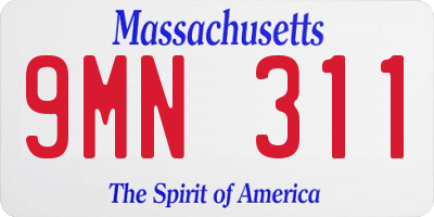MA license plate 9MN311