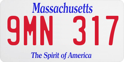 MA license plate 9MN317