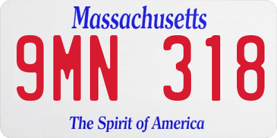 MA license plate 9MN318