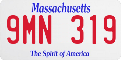 MA license plate 9MN319