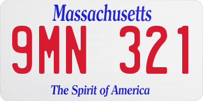 MA license plate 9MN321
