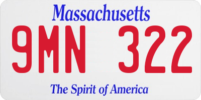 MA license plate 9MN322