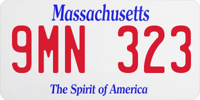 MA license plate 9MN323