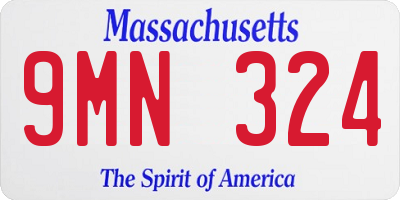 MA license plate 9MN324