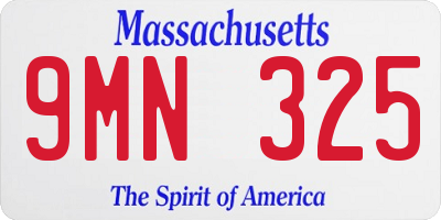 MA license plate 9MN325