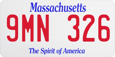MA license plate 9MN326