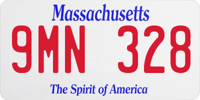 MA license plate 9MN328