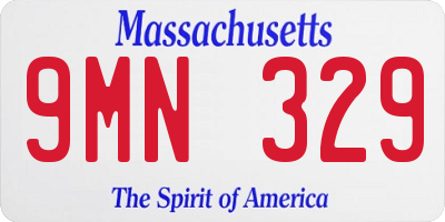 MA license plate 9MN329