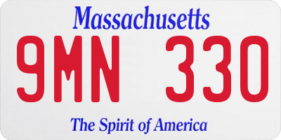 MA license plate 9MN330