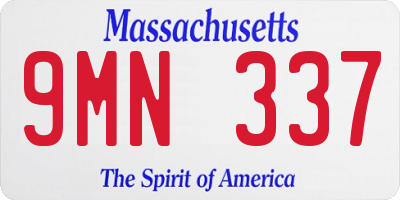 MA license plate 9MN337