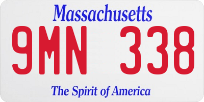 MA license plate 9MN338