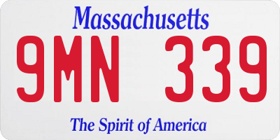 MA license plate 9MN339