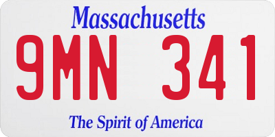 MA license plate 9MN341