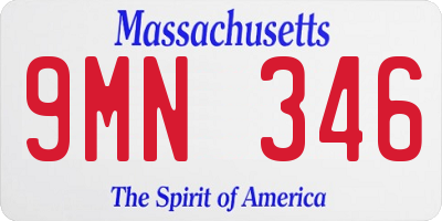 MA license plate 9MN346