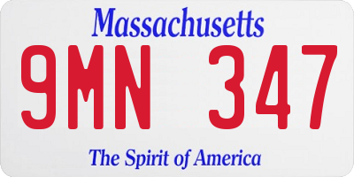 MA license plate 9MN347