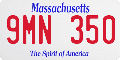MA license plate 9MN350