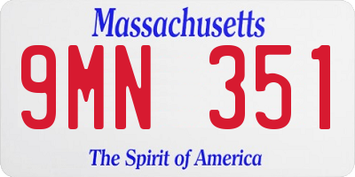MA license plate 9MN351