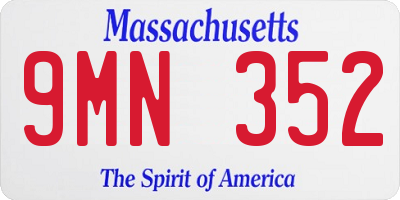 MA license plate 9MN352