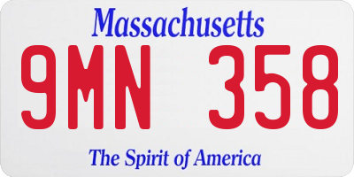MA license plate 9MN358